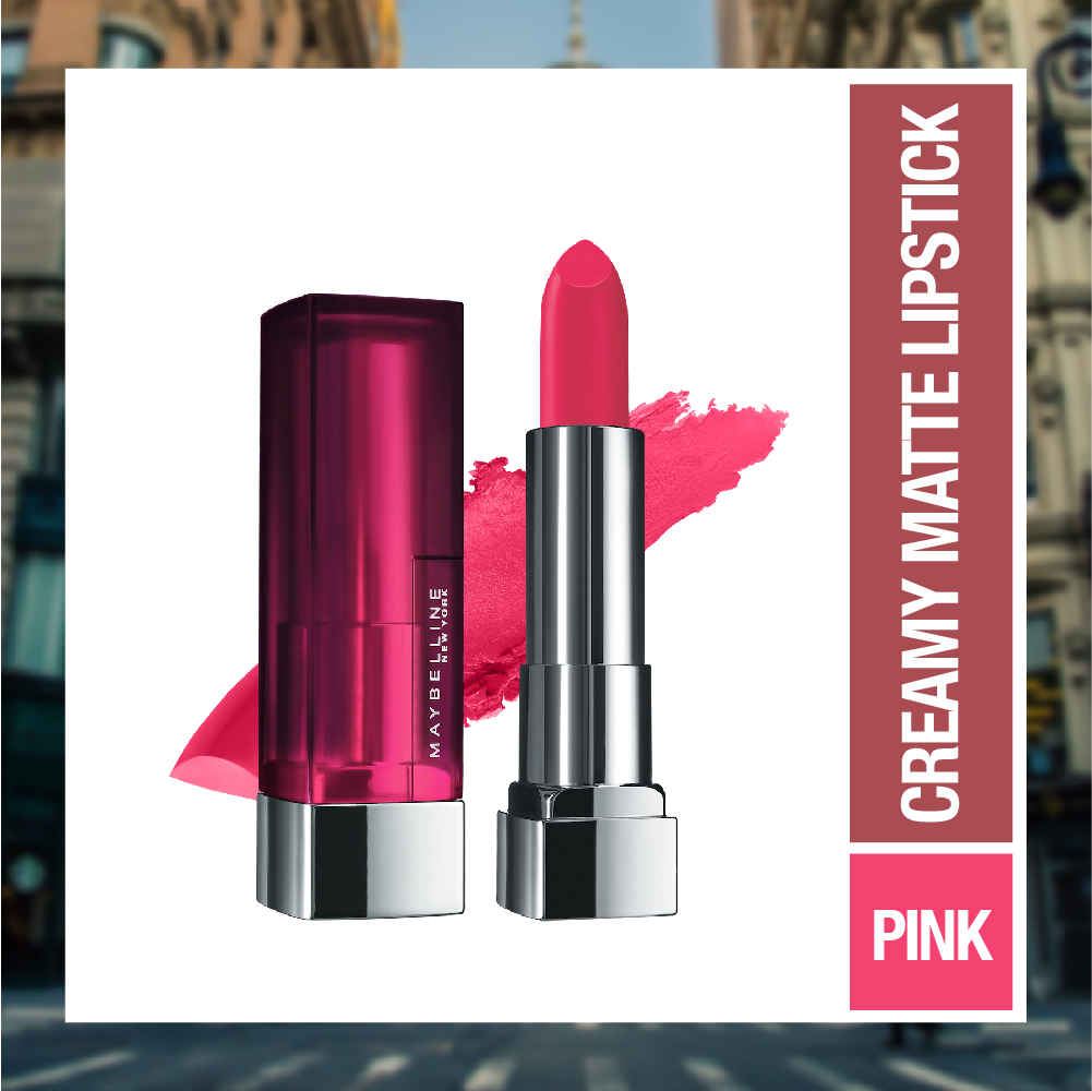 Buy Maybelline New York Color Sensational Creamy Matte Lipstick, 630 Flaming Fuchsia (3.9 g) - Purplle