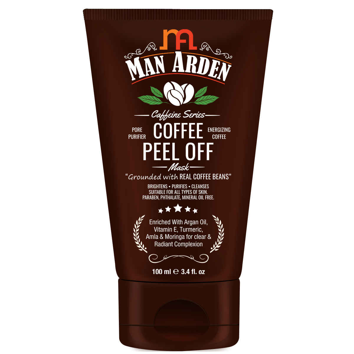 Buy Man Arden Caffeine Coffee Peel Off Mask, (100 ml) - Grounded with Real Coffee Beans - Purplle