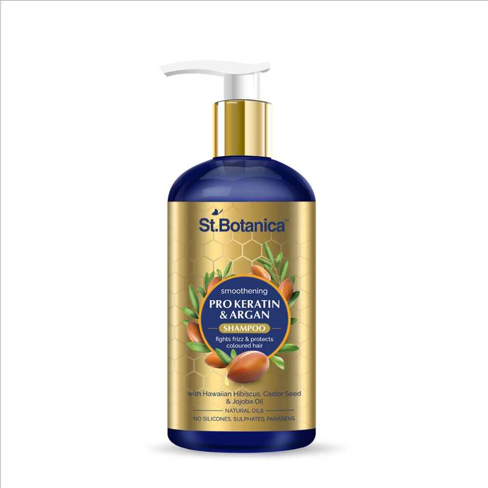 Buy StBotanica Pro Keratin & Argan Oil Smooth Therapy Shampoo - Intense Hair Repair For Dry, Damaged & Color Treated Hair, No Parabens, Silicons or Sls/Sulphate, 300 ml (STBOT573) - Purplle