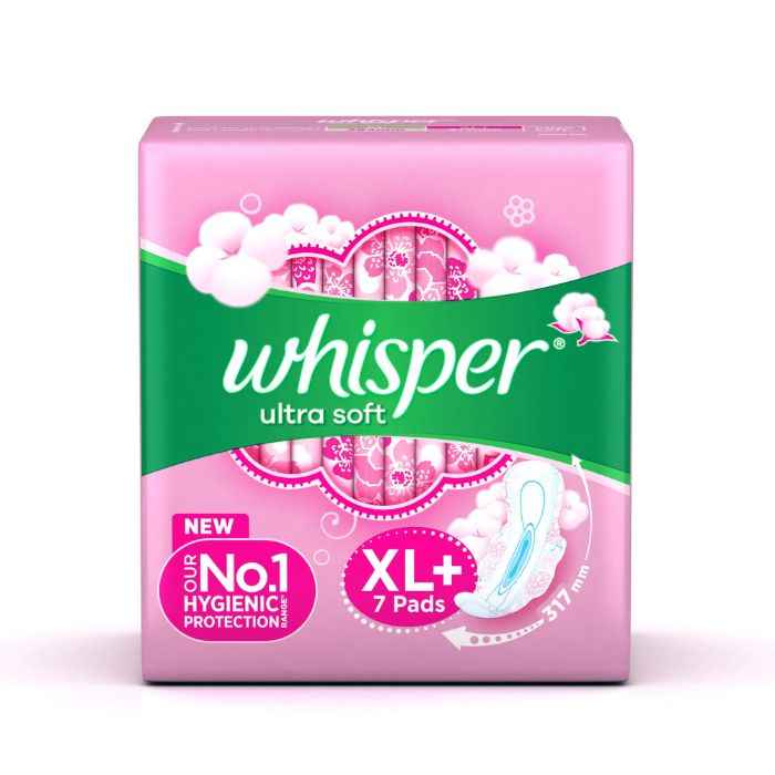 Buy Whisper Ultra Soft XL Plus Sanitary Pads, 7 Count - Purplle