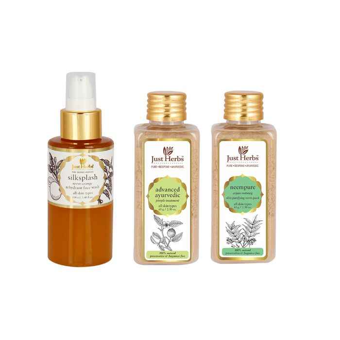 Buy Just Herbs Ayurvedic Pimple Treatment Kit (Set of 3) - Purplle