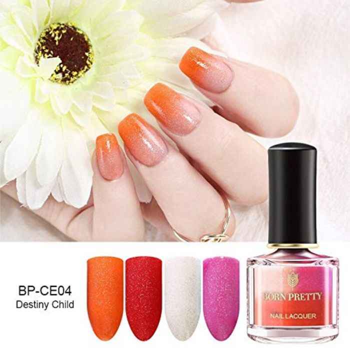 Buy BORN PRETTY Peel Off Thermal Nail Polish Champs Elysees Series Sunlight Sensitive Temperature Color Changing Nail Art Polish (CE04-Destiny Child) (6 ml) - Purplle