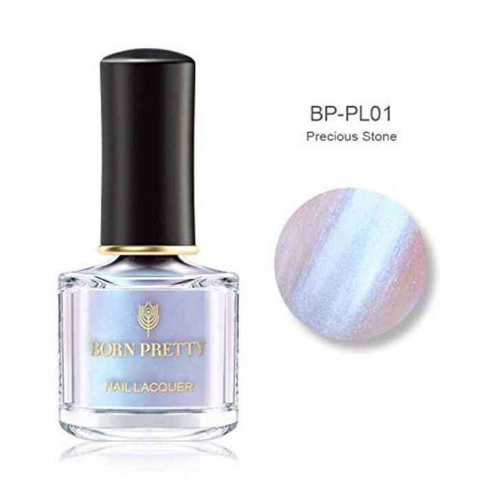 Buy BORN PRETTY Pearl in Lotus Series Nail Polish Shell Glimmer Nail Varnish Shinny Glitter Nail Art Lacquer Bling Nail Polish (PL01-Precious Stone) (6 ml) - Purplle