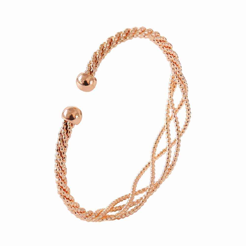Buy Ferosh Vincent Twist and Turn Golden Bangle Bracelet - Purplle