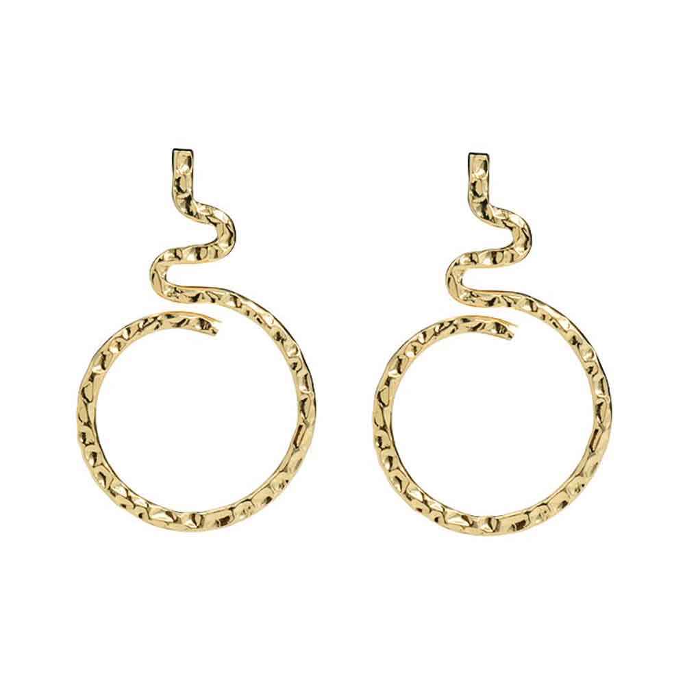 Buy Ferosh Fanish Golden Serpent Earrings - Purplle
