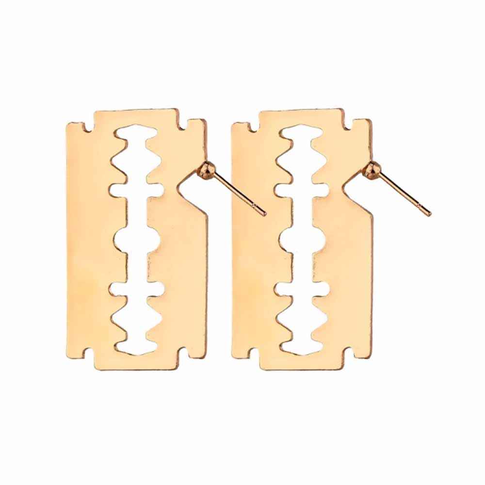 Buy Ferosh Stacie Blade Golden Earrings - Purplle