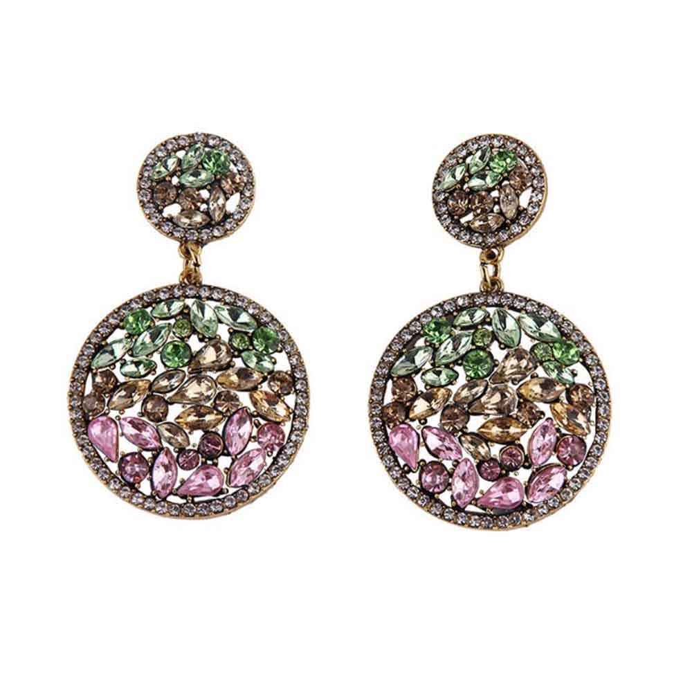 Buy Ferosh Siara Multi-Coloured Crystal Drop Earrings - Purplle