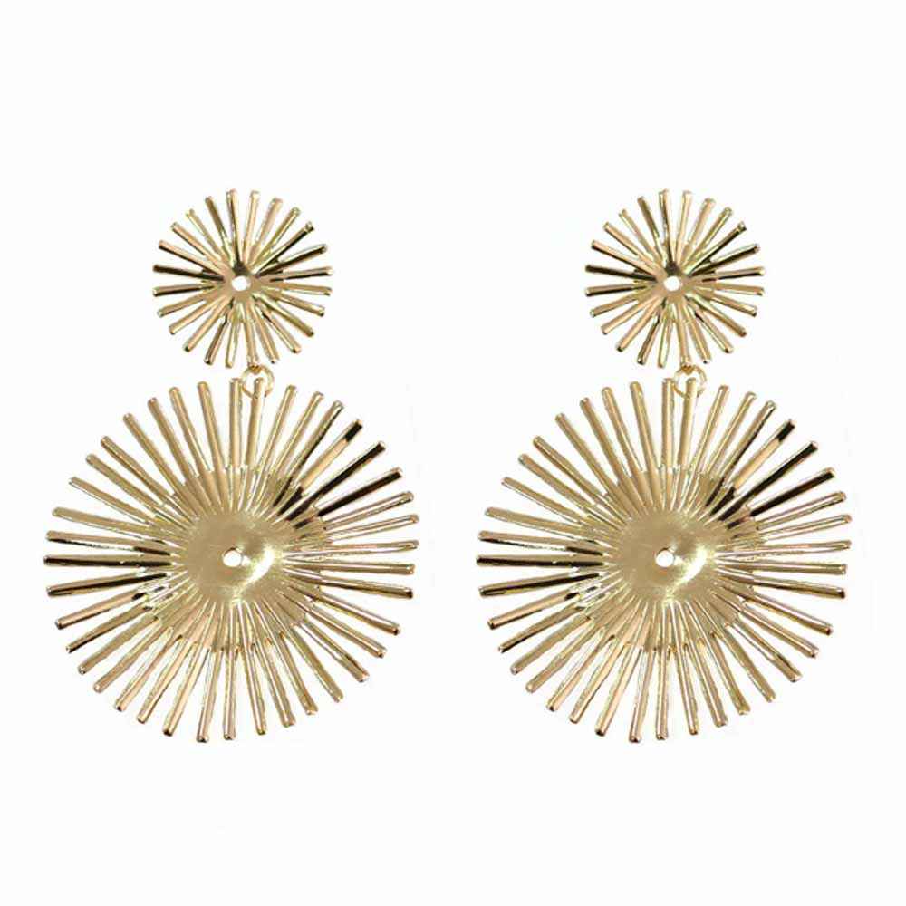 Buy Ferosh Zinnia Golden Circular Charm Drop Earrings - Purplle