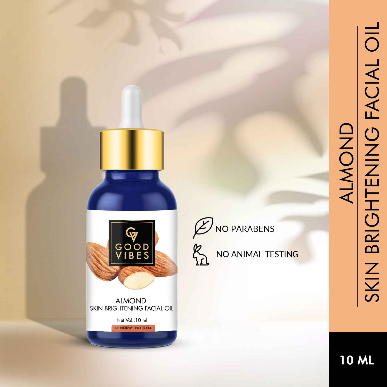 Buy Good Vibes Skin Brightening Facial Oil - Almond (10 ml) - Purplle