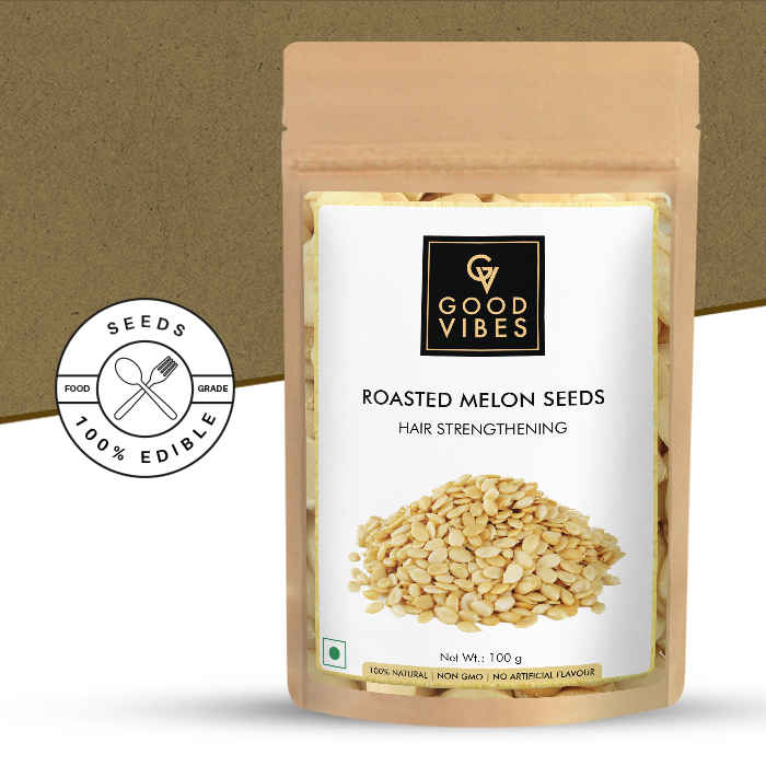 Buy Good Vibes Hair Strengthening Roasted Melon Seeds (100 gm) - Purplle