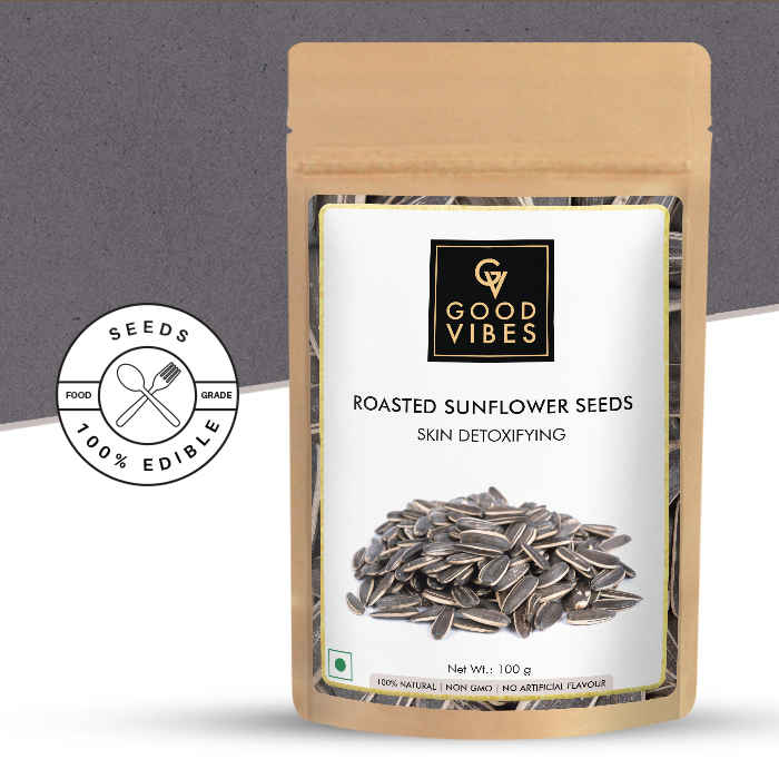 Buy Good Vibes Skin Detoxifying Roasted Sunflower Seeds (100 gm)) - Purplle