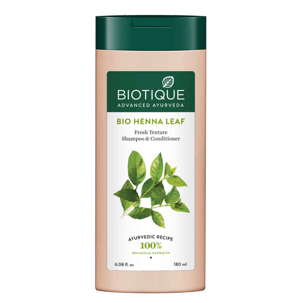 Buy Biotique Bio Henna Leaf Fresh Texture Shampoo & Conditioner (180 ml) - Purplle