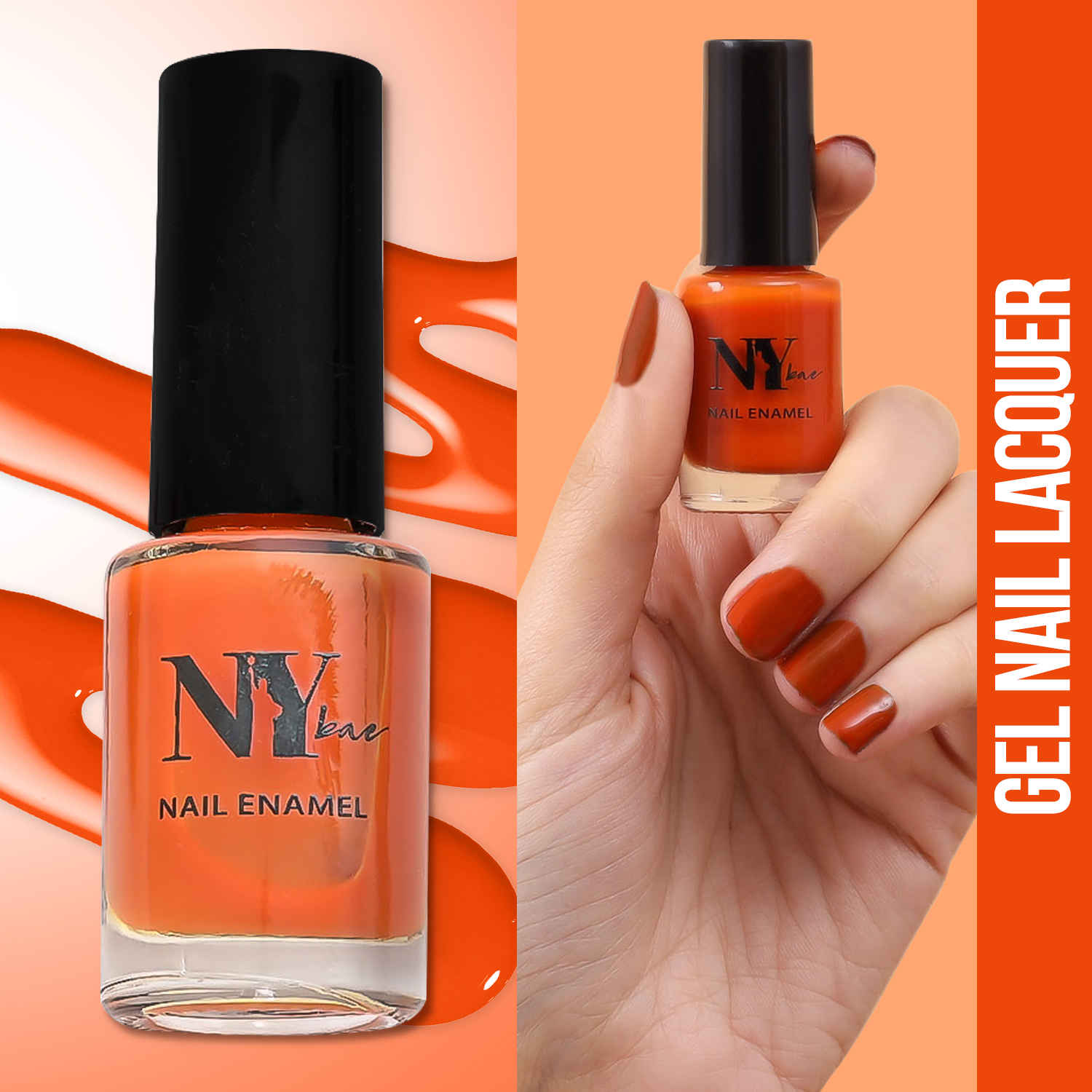 Buy NY Bae Gel Nail Lacquer - Honey Roasted Peanuts 18 (6 ml) | Orange | Luxe Gel Finish | Highly Pigmented | Chip Resistant | Long lasting | Full Coverage | Streak-free Application | Cruelty Free | Non-Toxic - Purplle