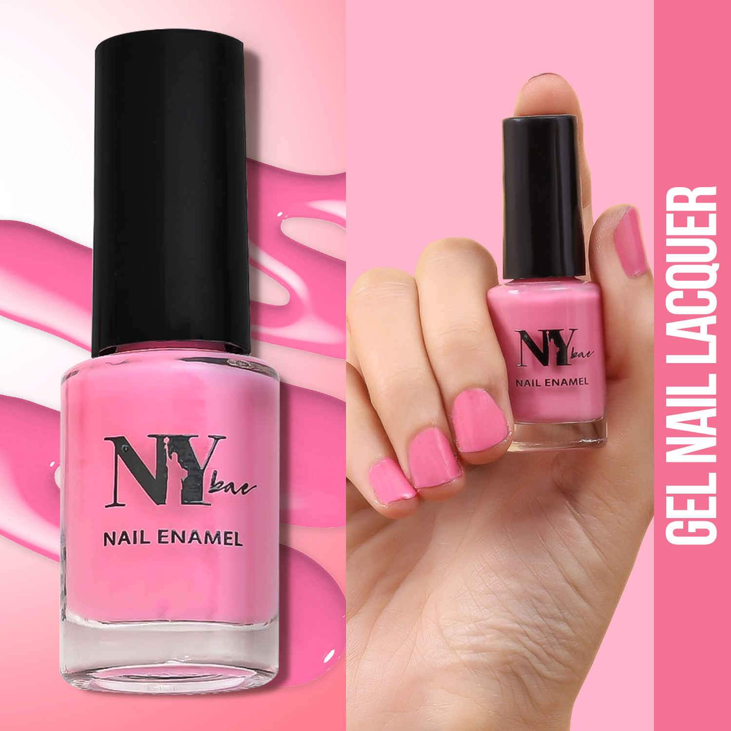 Buy NY Bae Gel Nail Lacquer - The Cronut 7 (6 ml) | Pink | Luxe Gel Finish | Highly Pigmented | Chip Resistant | Long lasting | Full Coverage | Streak-free Application | Cruelty Free | Non-Toxic - Purplle