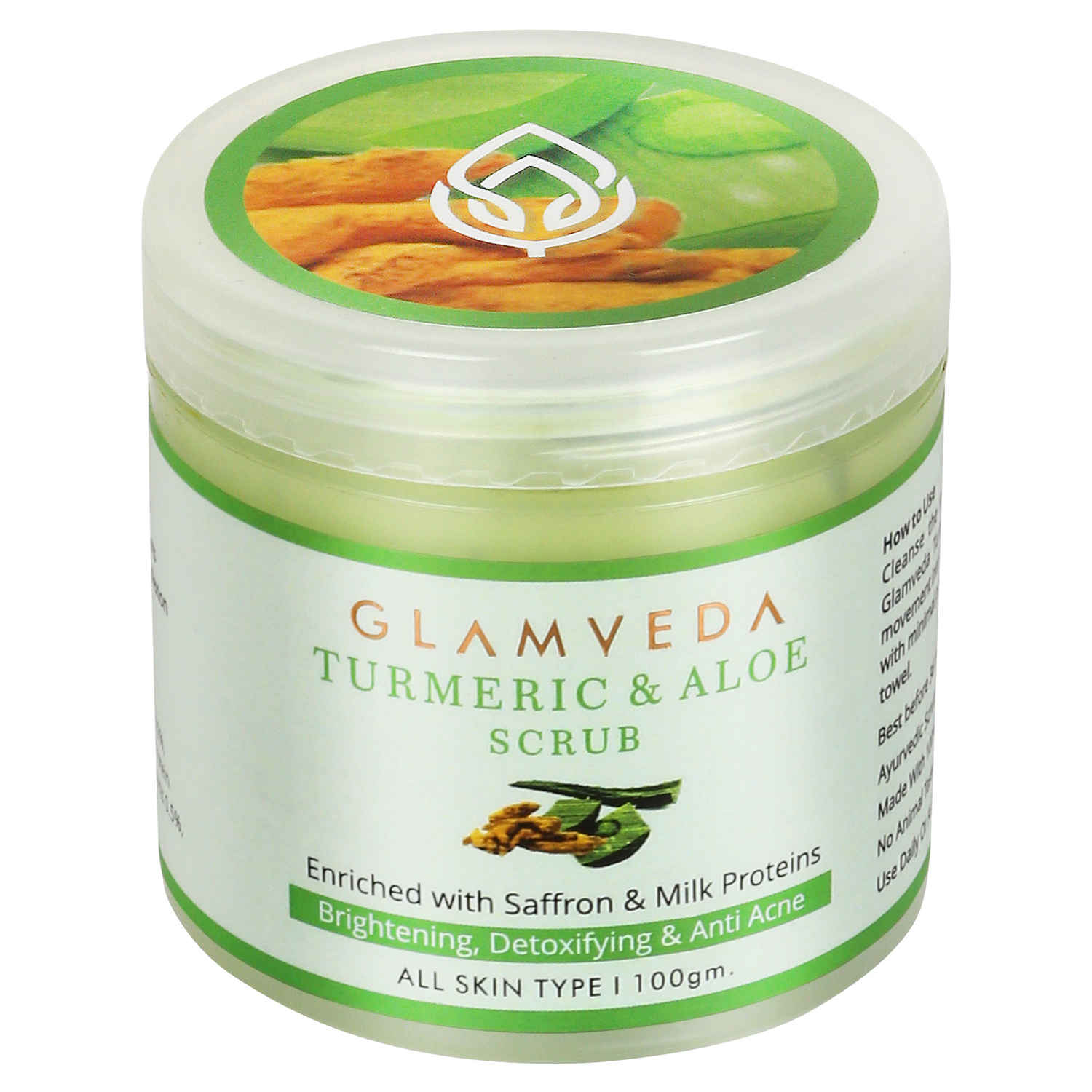 Buy Glamveda Turmeric & Aloe Vera Brightening Scrub (100 g) - Purplle