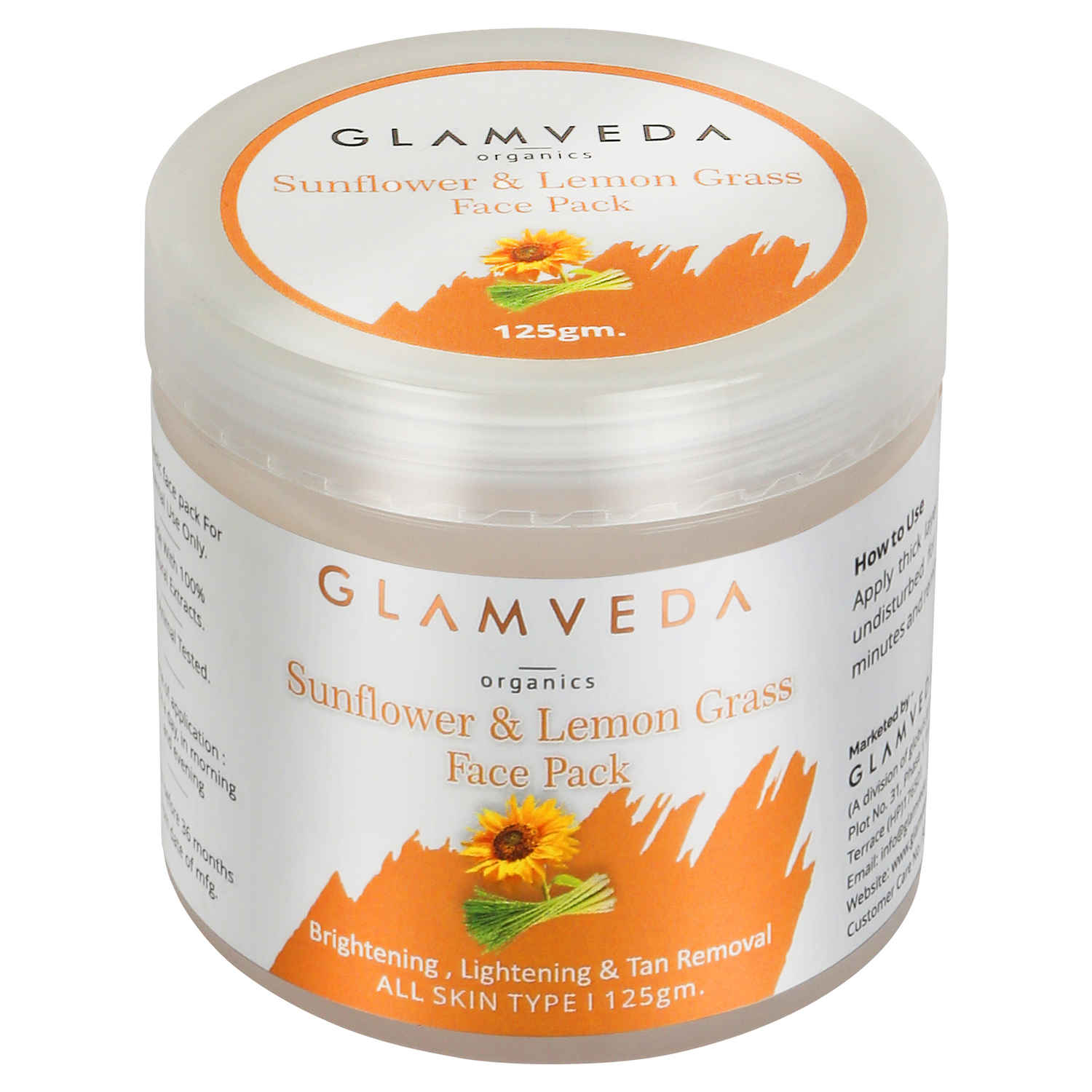 Buy Glamveda Sunflower & Lemon Grass Oil Brightening & Anti Blemish Face Pack (100 g) - Purplle