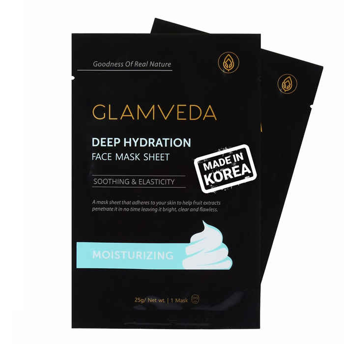 Buy Glamveda Moisturizing Deep Hydration Korean Sheet Mask - Pack Of 2 (50 g) - Purplle