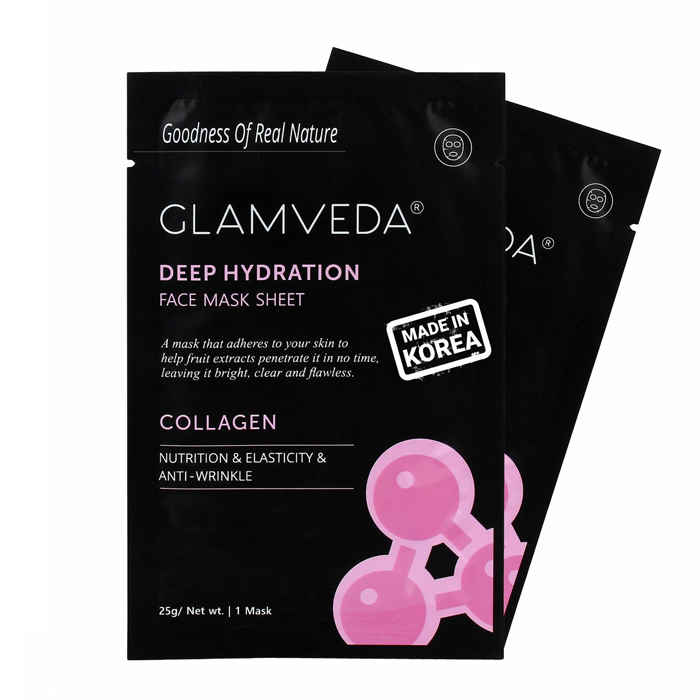 Buy Glamveda Collagen Deep Hydration Face Sheet Mask- Pack Of 2 (50 g) - Purplle