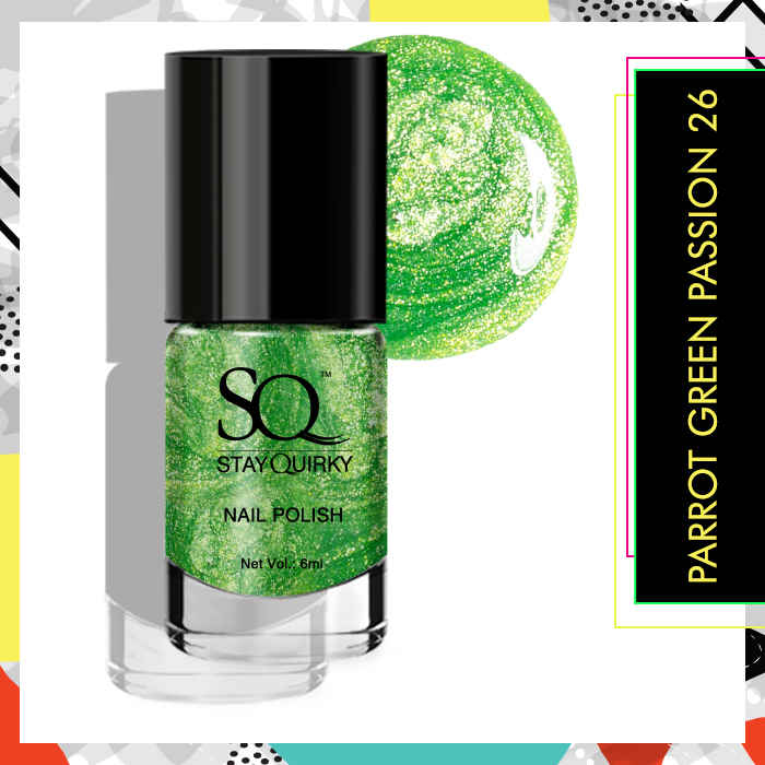 Buy Stay Quirky Nail Polish, Green, Metallic Lust - Parrot Green Passion 26 (6 ml) - Purplle