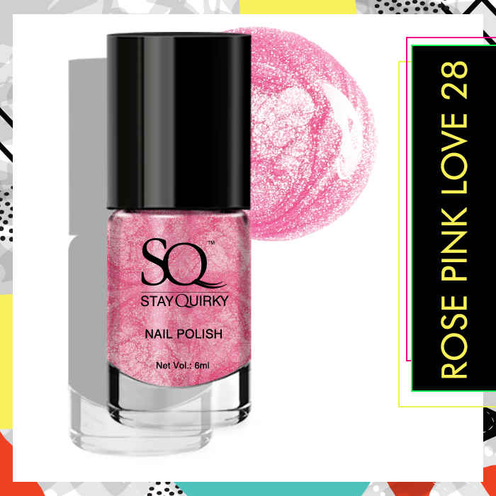 Buy Stay Quirky Nail Polish, Pink, Metallic Lust - Rose Pink Love 28 (6 ml) - Purplle