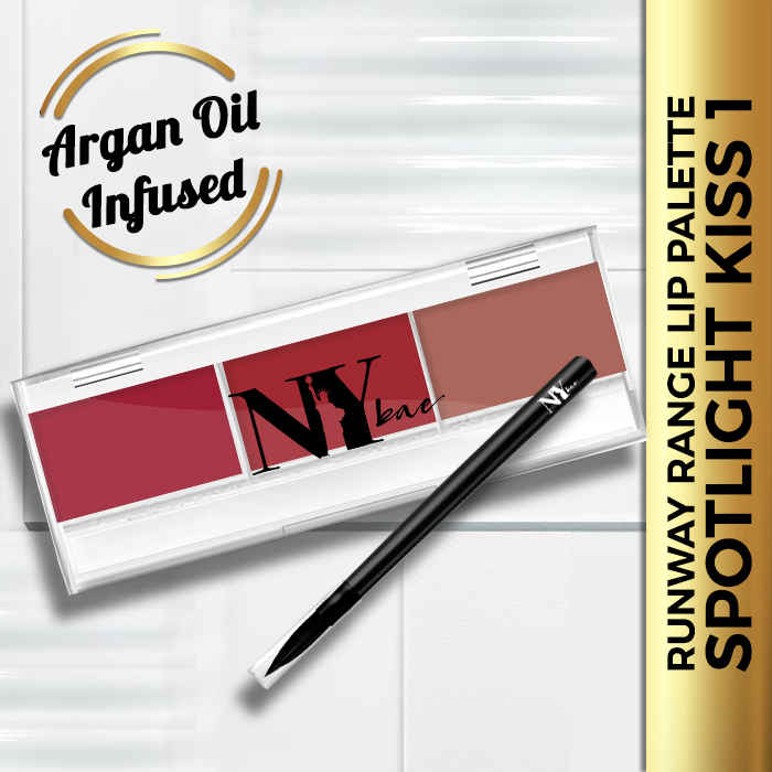 Buy NY Bae Runway Matte Lip Palette With Argan Oil, For Fair Skin - Spotlight Kiss 1 (1.7 g X 3) - Purplle