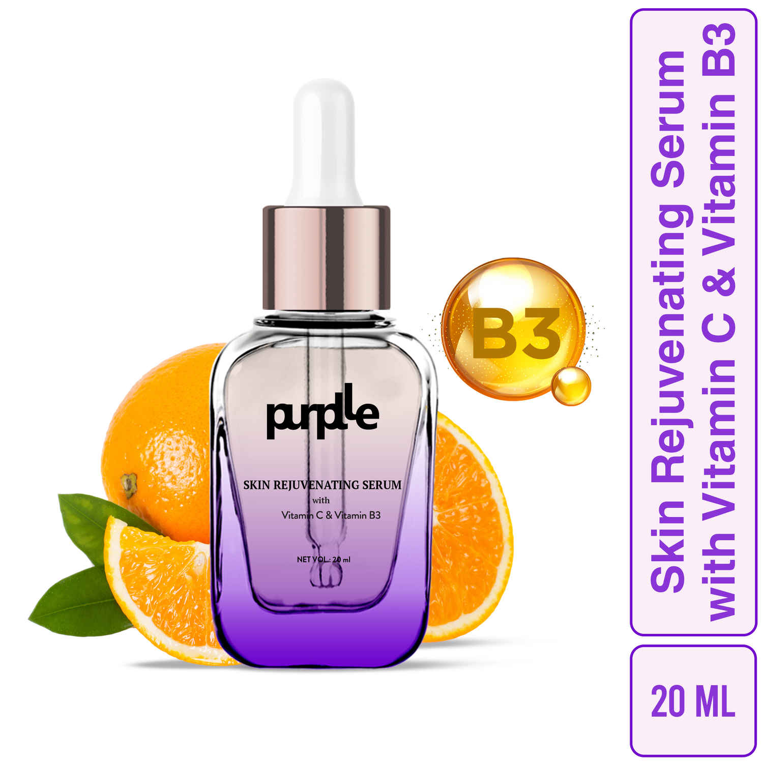 Buy Purplle Skin Rejuvenating Serum with Vitamin C & Vitamin B3 | All Skin Types | Brightening | Hydrating | Blemish Removal | Anti-Aging (20 ml) - Purplle