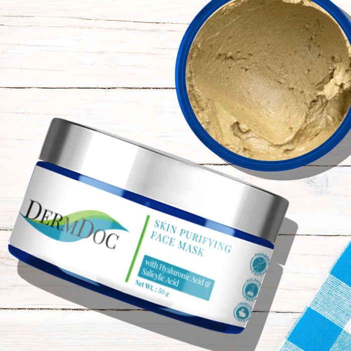 Buy DermDoc Skin Purifying Face Mask with Hyaluronic Acid & Salicylic Acid (50 g) - Purplle