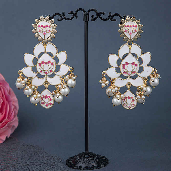 Buy Queen Be Baby Pink Flower Earrings - Purplle