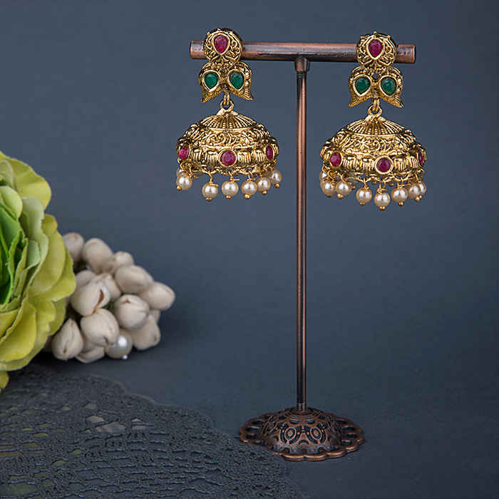 Buy Queen Be Golden Trinity Jhumki - Purplle