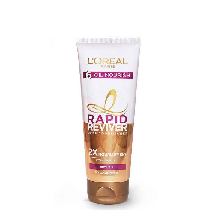 Buy L'Oreal Paris Deep Conditioner, With Micro-Oils, Deeply Nourishes Dry Hair, No-Leave In Time, Rapid Reviver 6 Oil Nourish, 180 ml - Purplle