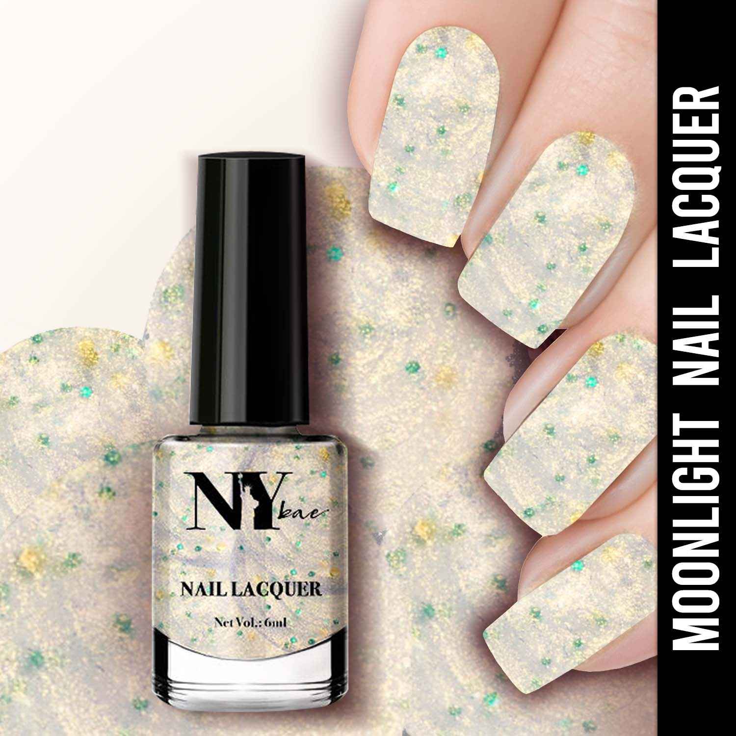 Buy NY Bae Nail Lacquer, Glitter | Shimmer Paint | Chip Resistant Polish | Highly Pigmented - Ellis Island Moonlight 32 (6 ml) - Purplle