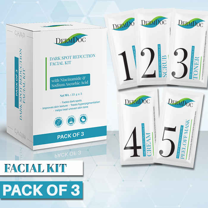 Buy DermDoc Dark Spot Reduction Facial Kit with Niacinamide & Sodium Ascorbic Acid - Pack of 3 (33 g x 3) - Purplle