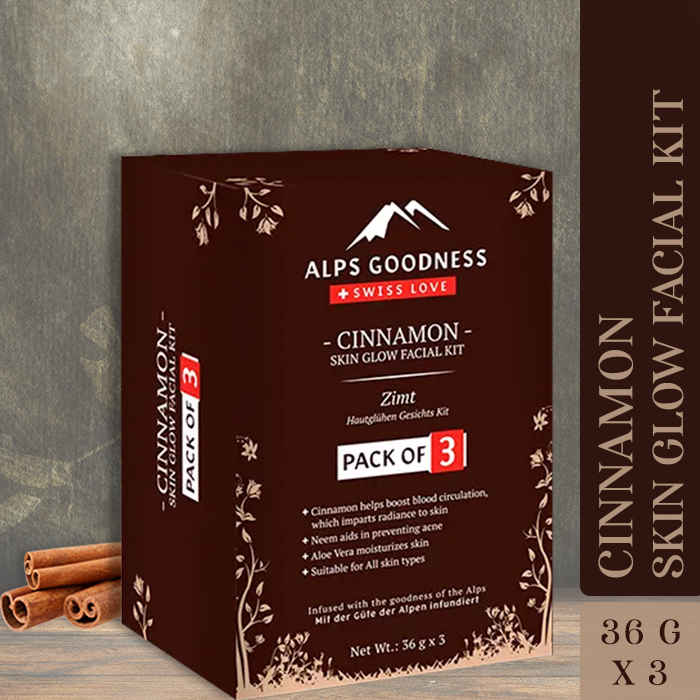 Buy Alps Goodness Cinnamon Skin Glow Facial Kit - Pack of 3 (36 g x 3) - Purplle