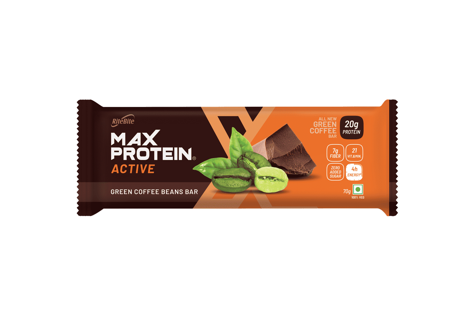 Buy Rite Bite Max Protein Active Green Coffee Beans Bar - Pack of 3 (70 g x 3) - Purplle