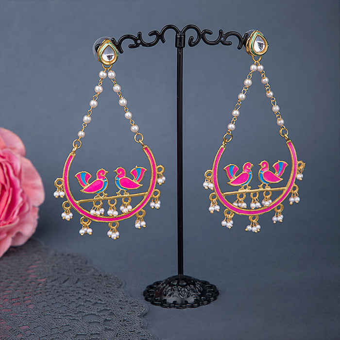 Buy Queen Be Dazzling Peacock Danglers With Micro Pearls - Purplle