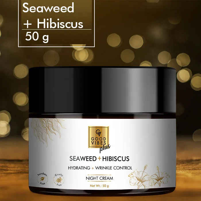 Buy Good Vibes Plus Seaweed + Hibiscus Hydrating + Wrinkle Control Night Cream (50 gm) - Purplle