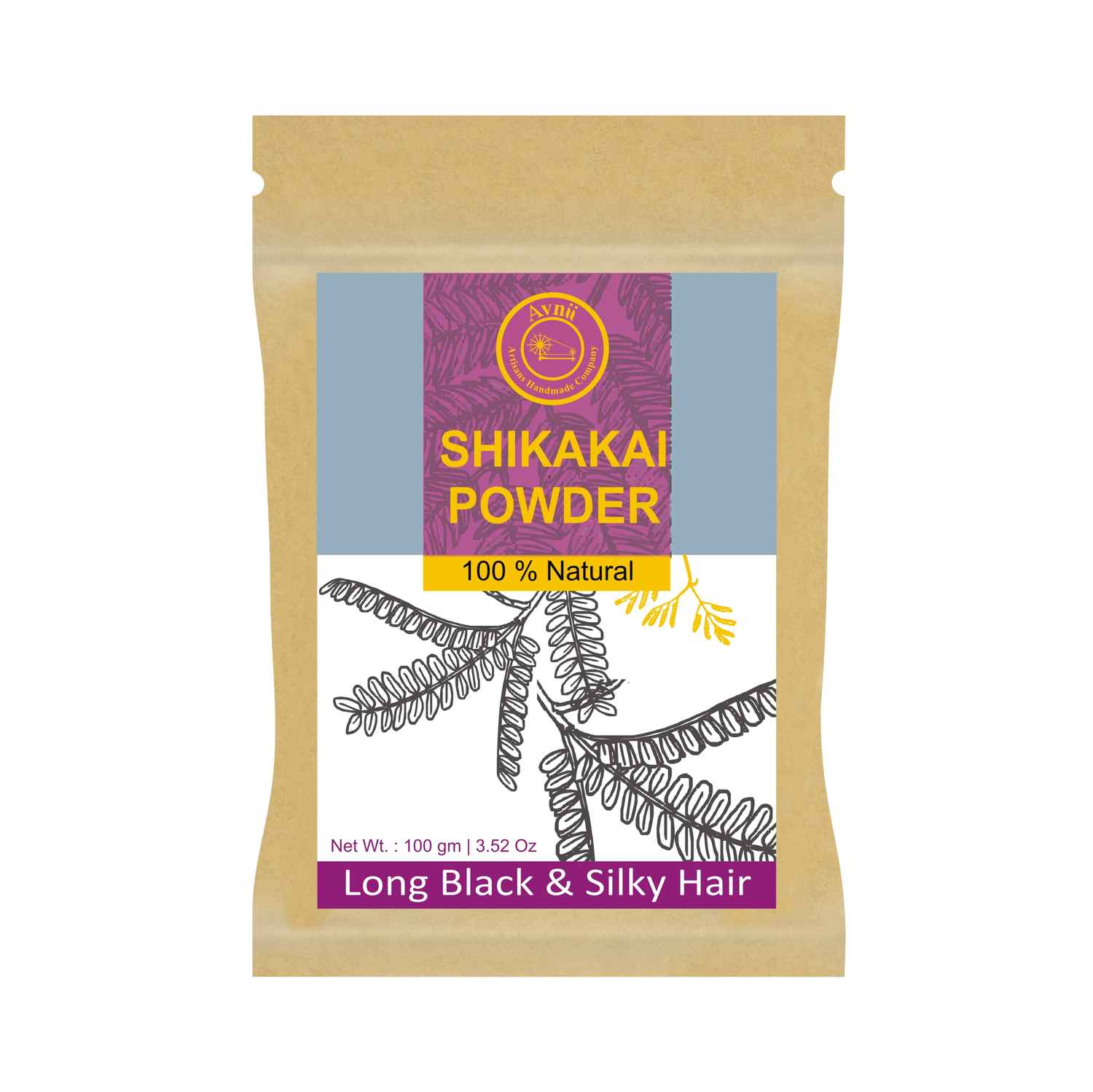 Buy Avnii Organics 100% Organic Shikakai Powder: Good for Face, Body and Hair - Purplle
