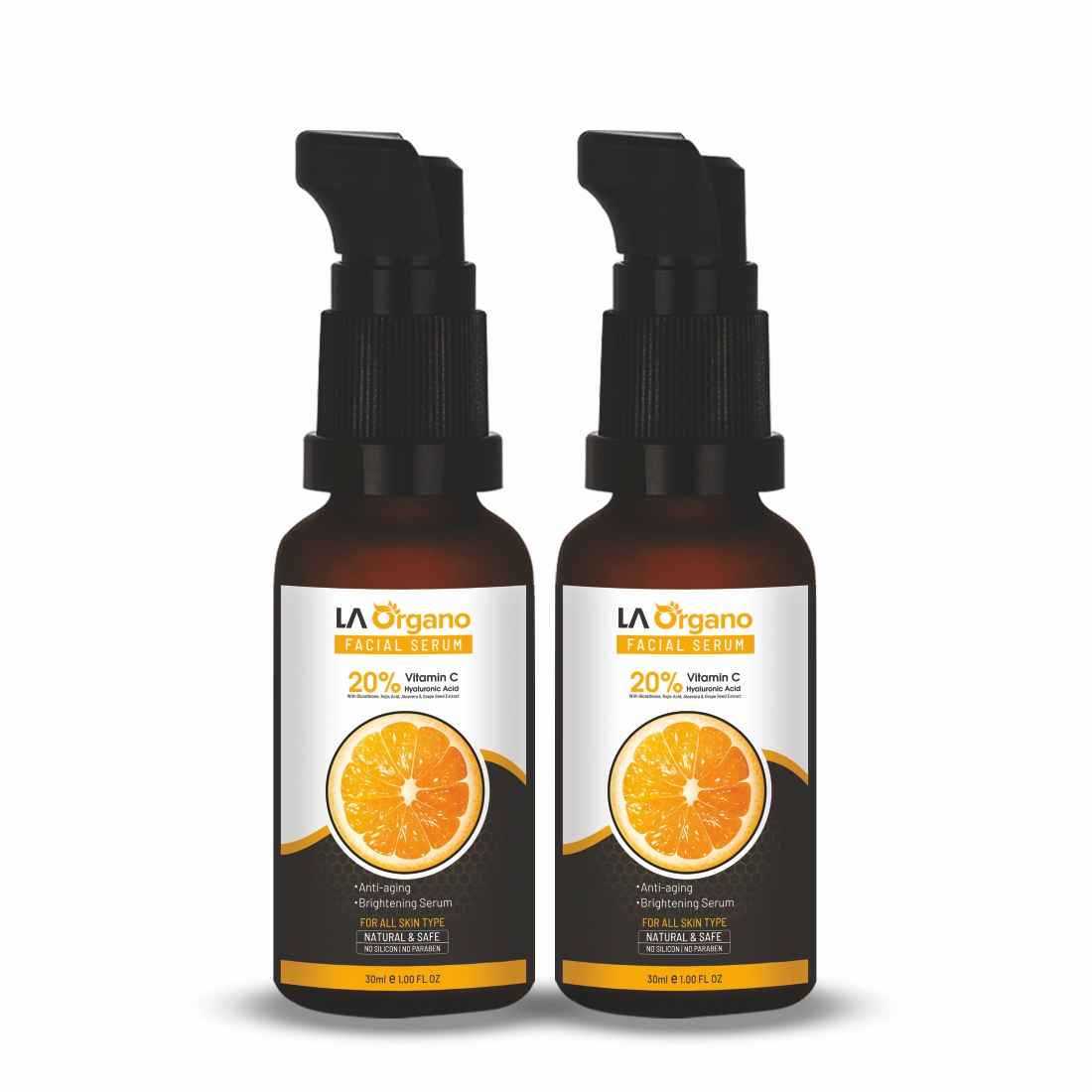 Buy LA Organo Vitamin C Face Glow Serum (30 ml) (Pack of 2) - Purplle