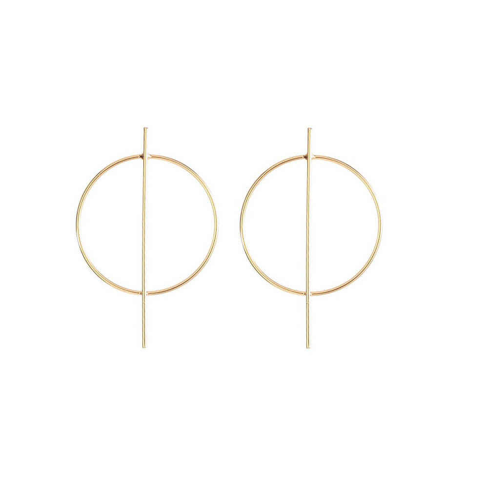 Buy Femnmas Golden Hoop Cross Designer Earrings - Purplle