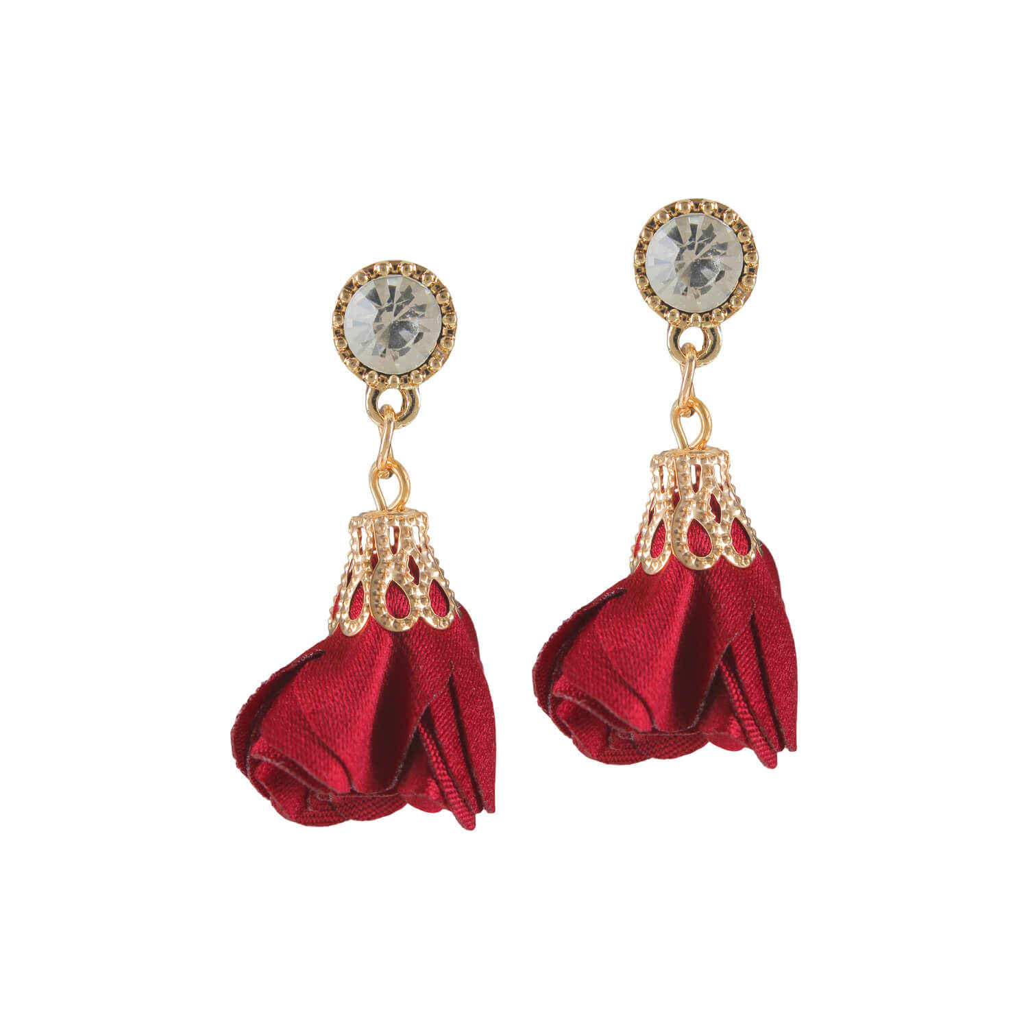 Buy Femnmas Red Flower Earring For Women - Purplle