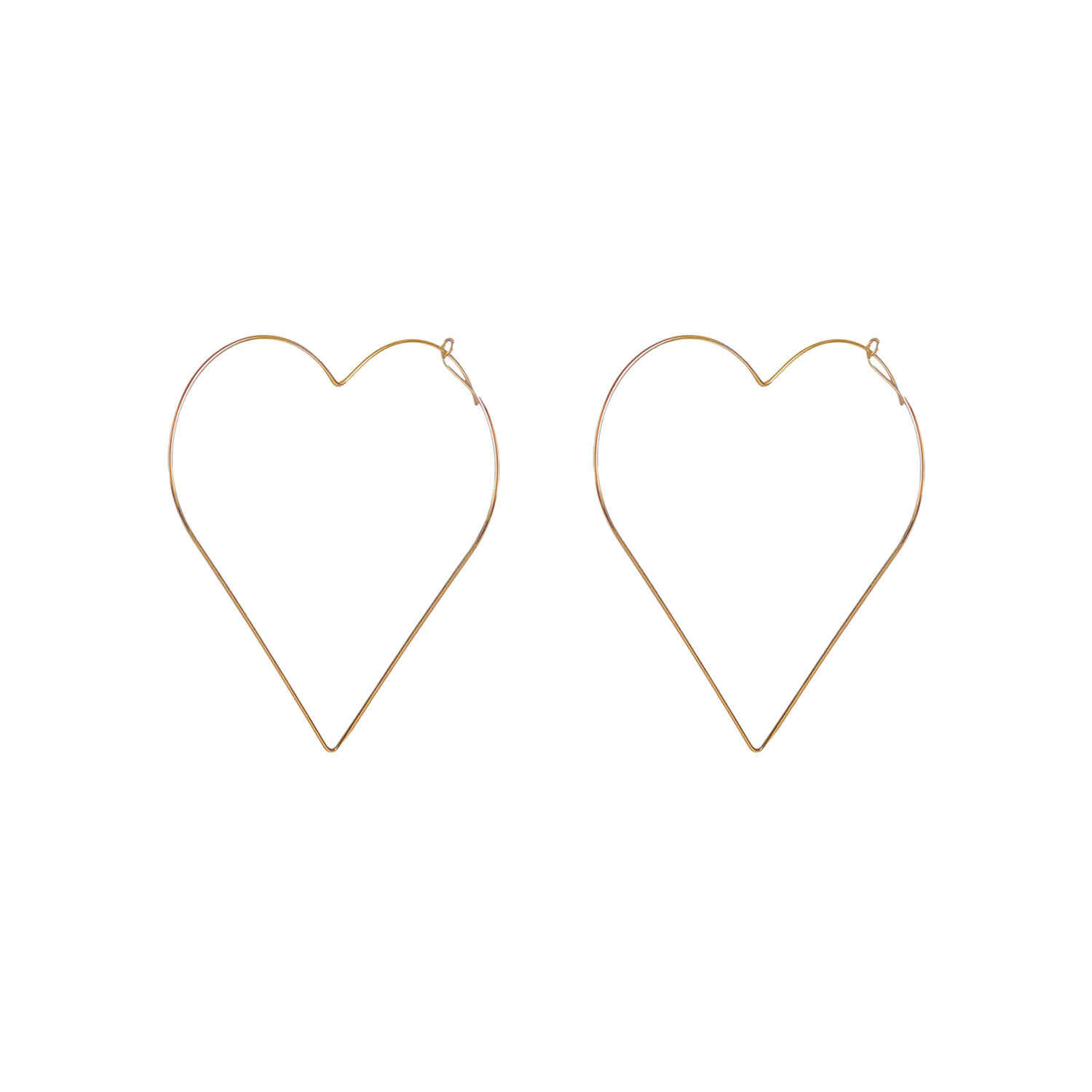 Buy Femnmas Golden Heart Shape Long Earring - Purplle
