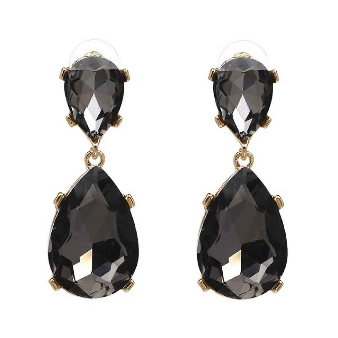 Buy Femnmas Black Gemstone Studded Party Fancy Earrings - Purplle