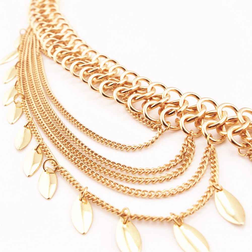 Buy Femnmas Multi Chain Leaf Belly Chains - Purplle