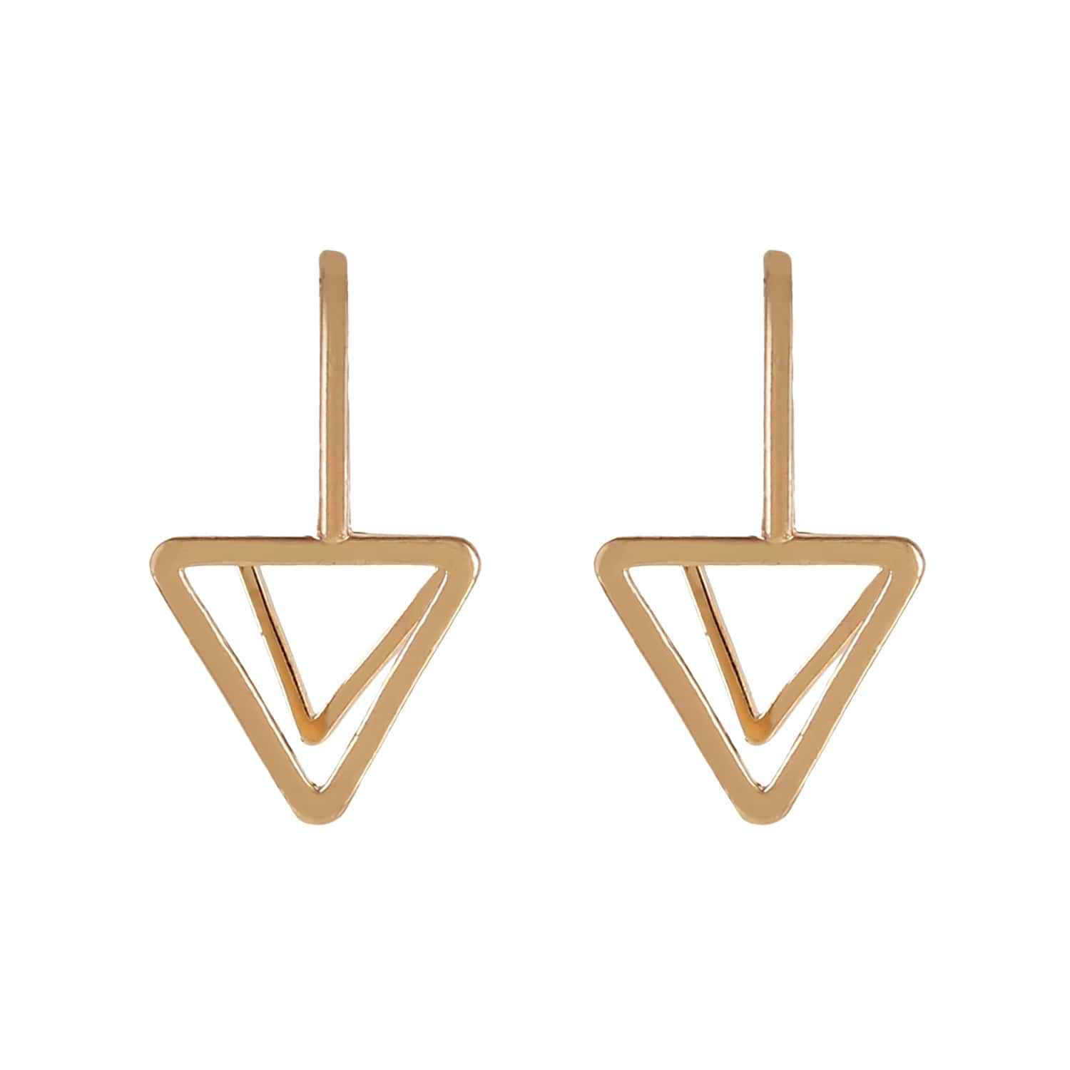 Buy Femnmas Golden Triangle Ear Lobe Earring - Purplle