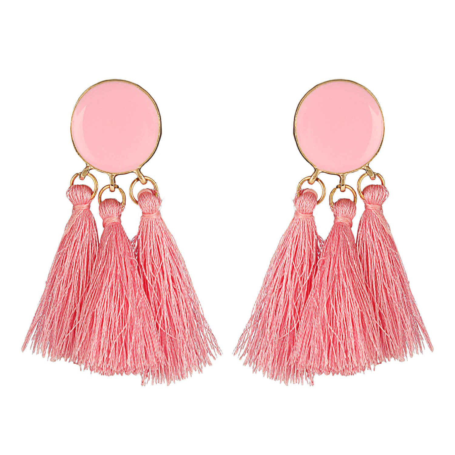 Buy Femnmas Light Pink Tassel Earring - Purplle