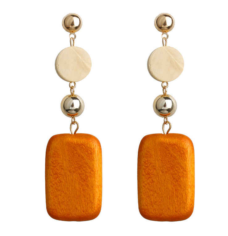 Buy Femnmas Wood Drop Earrings - Purplle