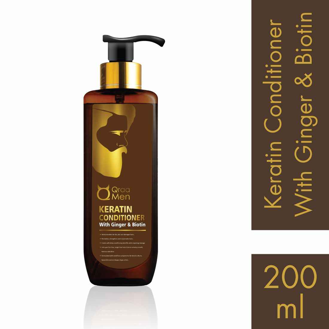 Buy Qraa Men Keratin Conditioner With Ginger & Biotin for Dry and Damaged Hair- Frizz Free Smooth Hair-Enriched With Avocado Oil & Ginger Extract - Purplle