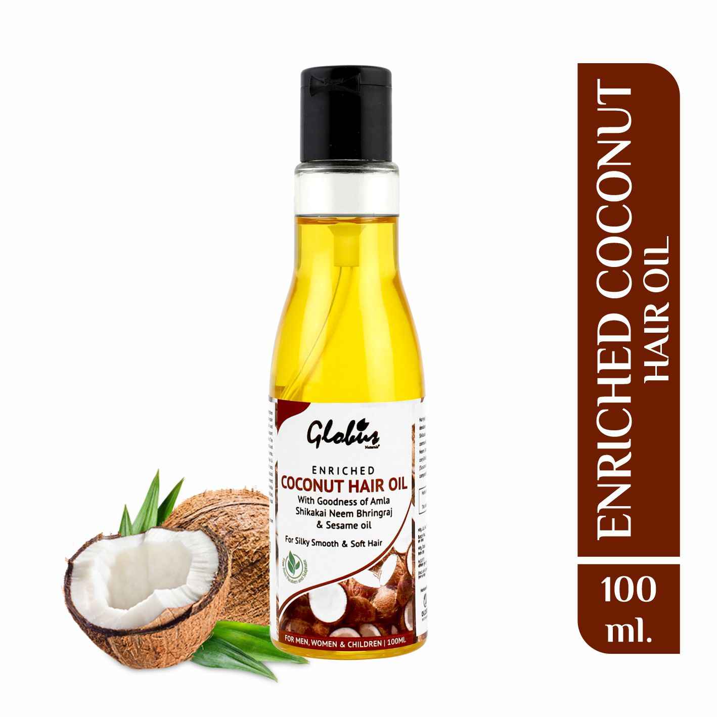 Buy Globus Naturals Enriched Coconut Hair Oil With Goodness Of Amla Shikakai Neem Bhringraj & Sesame Oil (100 ml) - Purplle