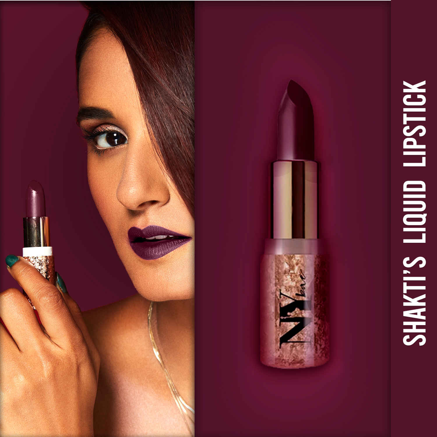 Buy Shakti By NY Bae Creamy Matte Lipstick - Break A Leg 6 (4.2 g) | Purple | Bold Matte Finish | Rich Colour Payoff | Long lasting | Smooth Application | Nourishing | Cruelty & Paraben Free - Purplle