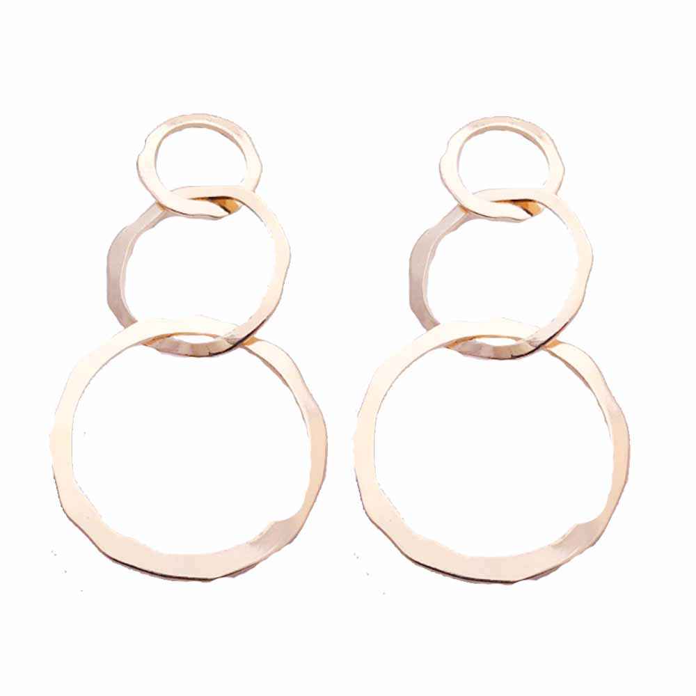 Buy Ferosh Adonica Interconnected Golden Circle Earrings - Purplle
